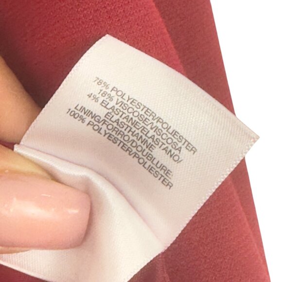 Kasper Womens Red Open-Front Blazer Jacket Size 16 Polyester Blend Long Sleeve - Picture 8 of 16